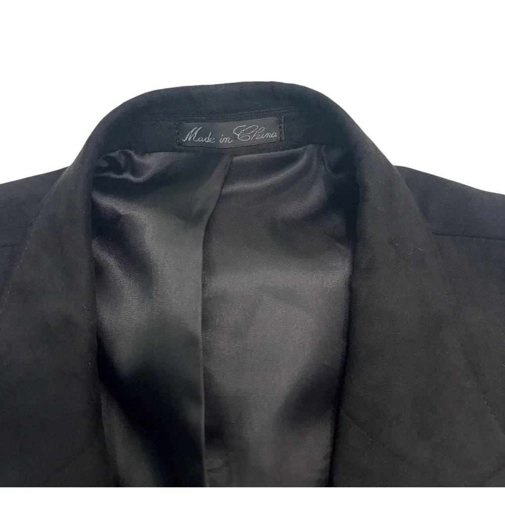 Black Western 46R Blazer Jacket Sport Suit Coat Microfiber Faux Suede‎ Cowboy